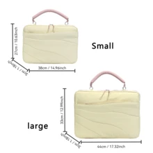 YOONI 韩版奶油色加厚笔记本电脑包，可手提/肩背，配有可拆卸肩带，防震设计，适用于 13/14/15.6/16 英寸笔记本电脑 - 彩色 - 查看 12