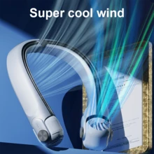 1件可充電便攜式掛脖風扇，可穿戴風扇，全新升級可旋轉氣流，360°環繞出風口，可充電，鬆弛感風扇，3段風速可調，適合戶外旅行冷卻與散熱 USB 風扇 - 彩色 - 查看 8