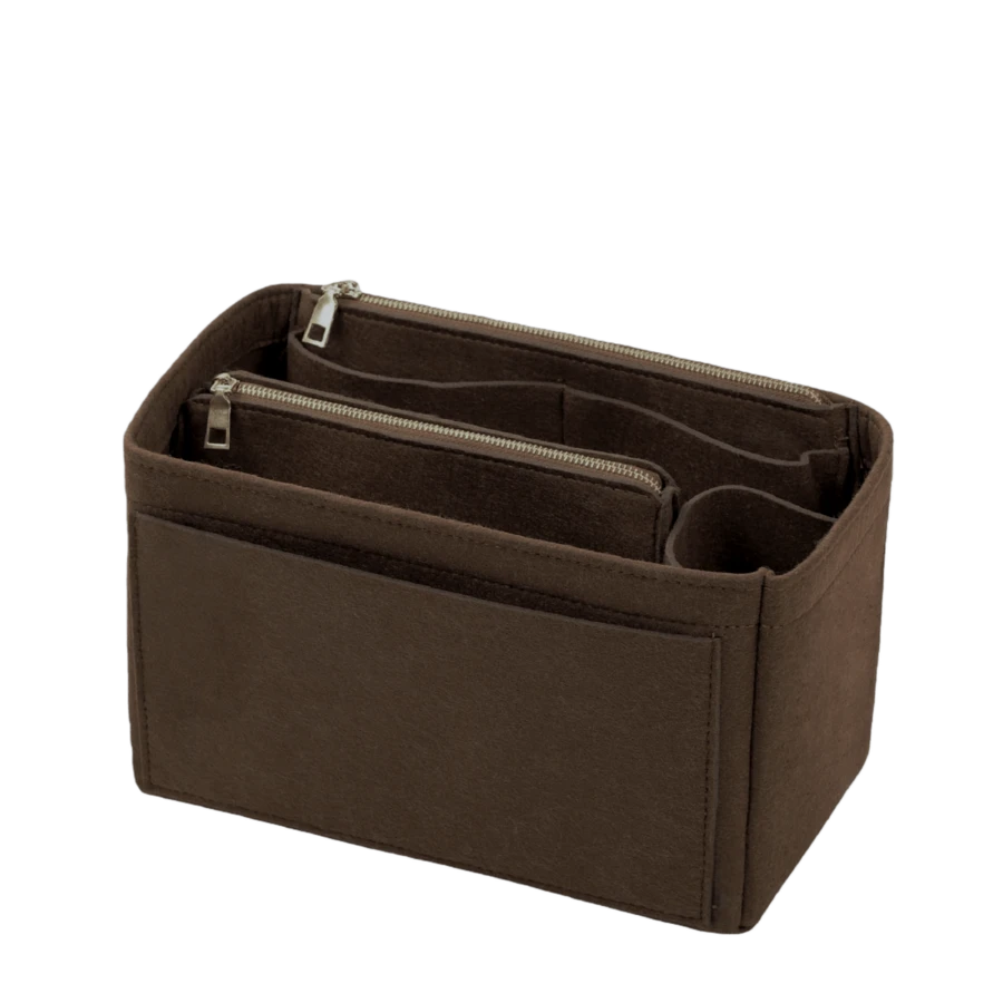 Felt Organizer Insert Bag, Suitable For Speedy, Handbag, Tote Bag, 4 Size Options - Brown - View 1