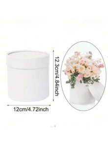 2-In-1 Round Flower Box With Lid, Floral Foam Material, Suitable For Flower Arrangement, Stackable, Ideal For Mother's Day Bouquet Gift Set, Surprise Love Gift Box, Warm Rose Flower Box Packaging, Suitable For Carnations, Tulips And Roses, DIY Valentine's Day Gift, Happy Valentine's Day, Valentine's Confession Day, Galentine's Day, Holiday Gift - Multicolor - View 3
