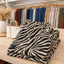 Elegant Viscose Wide Leg Trousers For A Chic Dressy Look - Đen và trắng - Xem 3