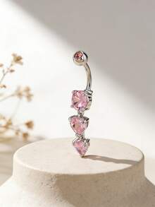 1pc Sexy & Glamorous Heart Shaped Navel Piercing Jewelry, Suitable For Daily Wear, Beach, Party Outfits