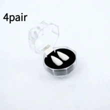 1 Pair Sticky Vampire Fangs, Party Costume Prop, White Horror Fake Teeth, Party Favor, Masquerade Accessory - White - View 9