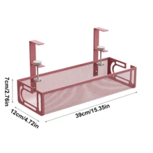 15.35-Inch Desk Cable Management Tray, No-Drill Clamp-On Cable Organizer Box For Office And Home, High-Quality Wire Organizer - Multicolor - View 8