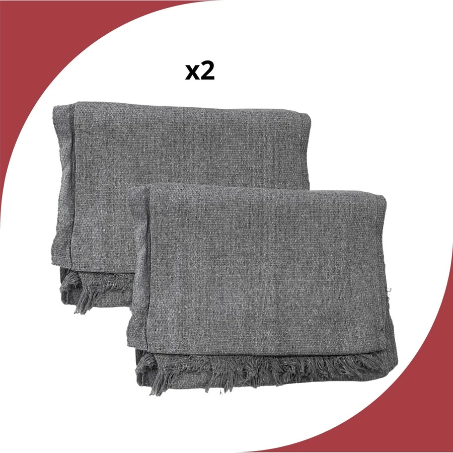 Set Of 2 Luxury Giant Sofa Throws 120x210 Decorative Protective Sofa Covers - Dark Gray - View 1