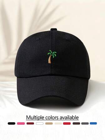 1 st justerbar basebollkeps för män med tecknat pixeltryck av palmträd, avslappnad och mångsidig för vardagsbruk, enkel och moderiktig
