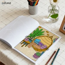 GDTME 寶藏著色書：室內房屋設計，升級加厚珍珠紙，A4大尺寸方便翻閱，24頁裝修靈感，夢幻家居著色書，適合設計愛好者，成人減壓Ins風創意手繪 - 021 - 查看 4