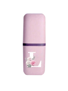Rose White Letter A-Z Pink Portable Toothbrush Case, Travel Toothbrush Holder, Portable Toothbrush Cup Cover, Suitable For Travel, Camping, Business Trip And Back To School, Multi-Function Toothbrush Cup, Travel Wash Cup, Toothbrush And Toiletry Storage Set - Multicolor - View 24