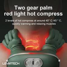 LEVIATECH USB充电式6D手部模拟颈肩按摩器，无线电动按摩设备，3种模式2档加热设置，适用于背部、手臂、腿部，便携式深度揉捏按摩器，送给父母的理想礼物 - 彩色 - 查看 4