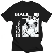 Black Flag Men's T-Shirt Rock Band Top Short Sleeve O-Neck Cotton - Back 8 - View 6