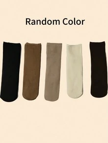 5 pares de calcetines de invierno para mujer - Forro térmico súper suave antideslizante | Cómodos calcetines para usar en casa, aptos para botas de nieve | Artículo esencial a prueba del frío (Disponible en varios colores) - Multicolor - Ver 4