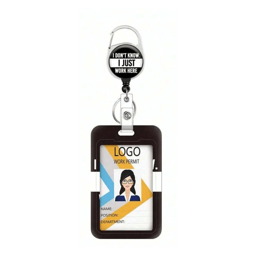 1 Set ID Card Holder, Easy Clip Design, ID Badge Holder, Suitable For Medical, Office And Other Occasions, Retractable Access Card Holder With Keychain - Multicolor - View 8