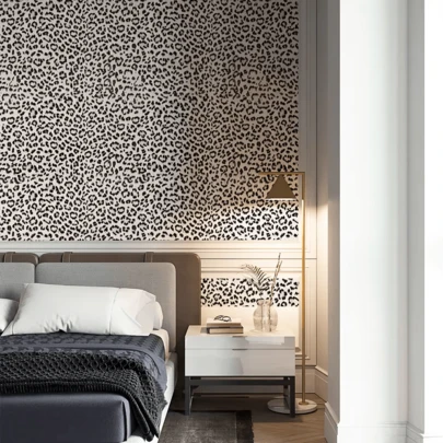 1 Roll Sexy Leopard Pattern Vinyl Self-Adhesive Wallpaper| Waterproof Detachable|Bedroom|Living Room Wall Beautification|Home Decor|Artistic Wall Makeover|Wallpaper Peel And Stick