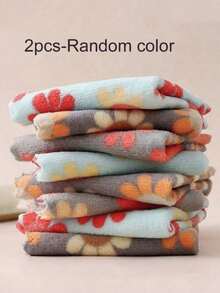 200pcs 30cm*30cm Bohemian Floral Pattern Cleaning Cloths, Dual-Use Wet & Dry, Soft, Suitable For Home And Kitchen Cleaning, Random Colors - Random Color - View 11