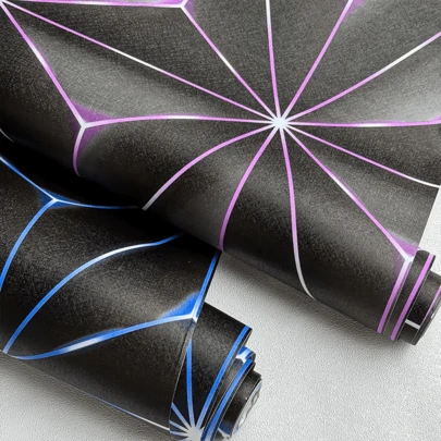 1 Roll Of Geometric Pattern Vinyl Self-Adhesive Wallpaper/Waterproof And Detachable/Tear And Paste/Used In Living Room/Office/Song Practice Room/Gaming Room/Game Room/Dormitory/Wall Decoration Stickers/Modern Technology Style Wallpaper