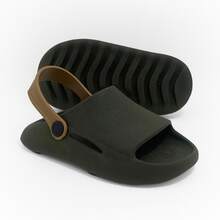 Boys' 2-In-1 Cloud Flip-Flops With Strap – Lightweight, Non-Slip And Comfortable - 軍用/卡布奇諾 - 查看 1
