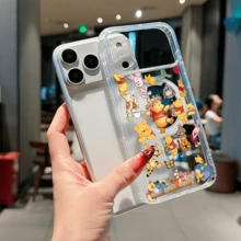 Disney.Winnie The Pooh Patterned Phone Case With Friends Decorating The Design. Compatible With IPhone 17, 16, 15, 14, 13, 12, And 11 Pro Models. Made Of TPU, With Shockproof Protection. A Delightful Gift For Family, Friends, Birthdays, Holidays, And Special Occasions. - Trong sáng - Xem 3