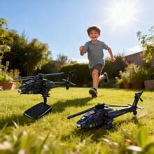 Juguete de Aleación Retorno de Fuerza Apache - Juguete Infantil de Alta Calidad, Diseño Realista, Apto para Juegos en Casa y Exterior #JugueteDivertido #NiñosFelices - Negro - Ver 3