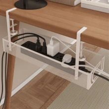 15.35-Inch Desk Cable Management Tray, No-Drill Clamp-On Cable Organizer Box For Office And Home, High-Quality Wire Organizer - Multicolor - View 12