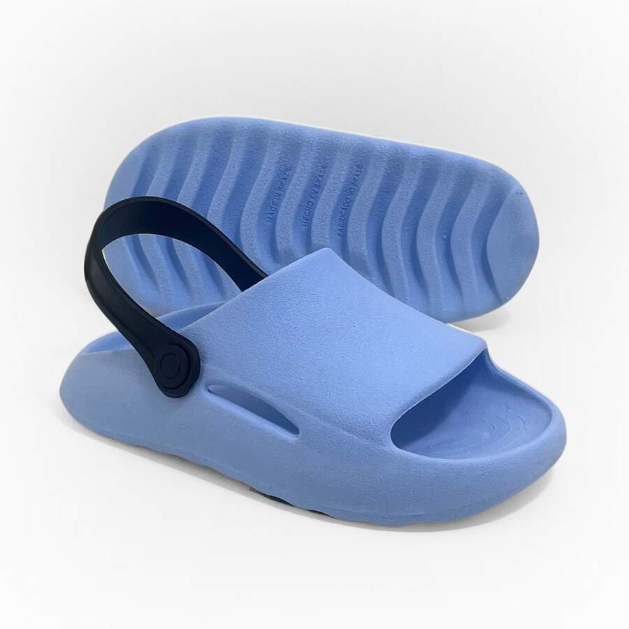 Boys' 2-In-1 Cloud Flip-Flops With Strap – Lightweight, Non-Slip And Comfortable - 淺藍色/黑色 - 查看 1