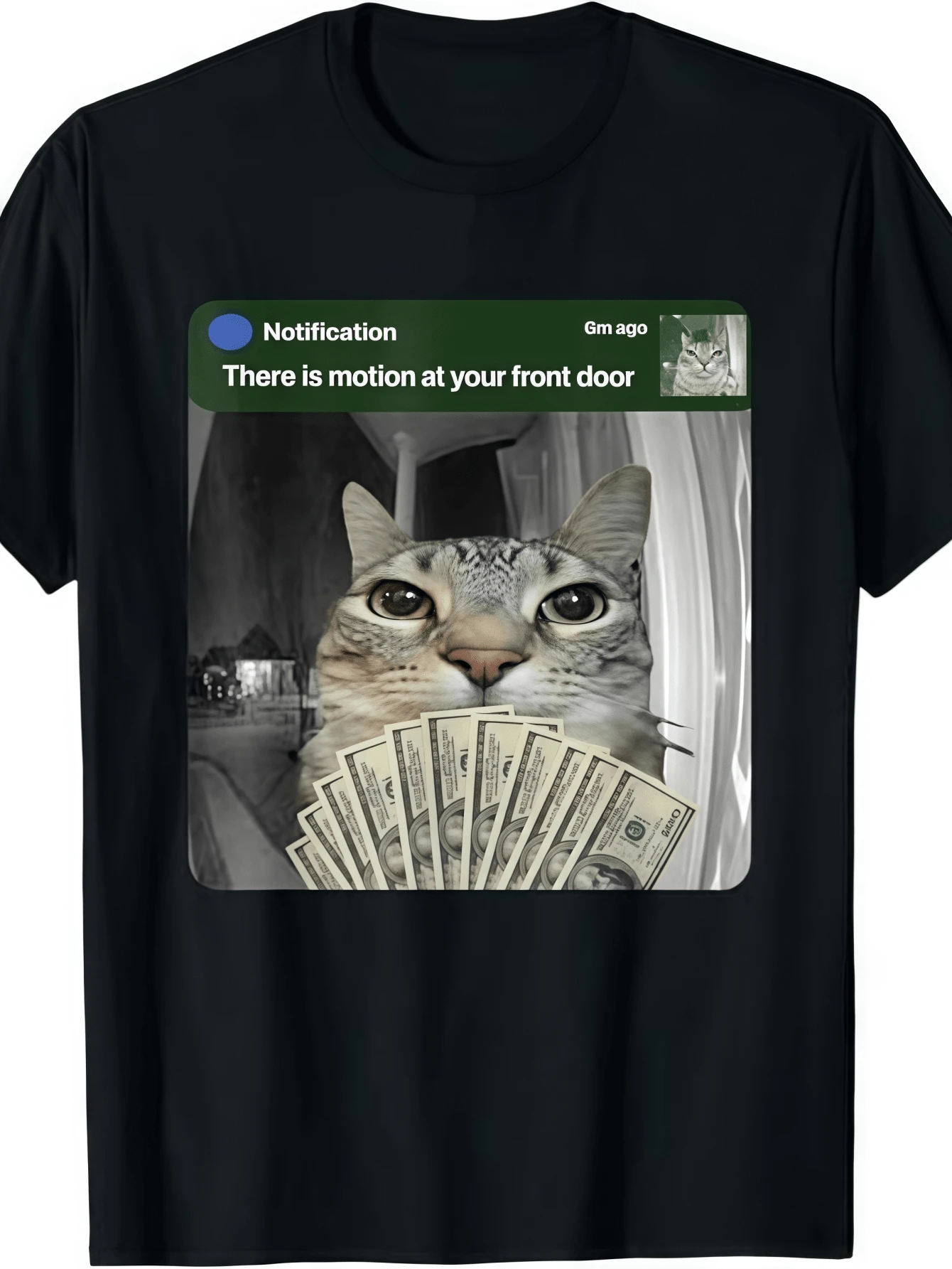 Ring Cat With Motion Meme Tee Ring Cat With Motion Meme T-Shirt. - Black - View 1