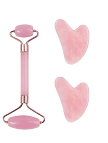 Natural Jade Roller Set, Jade Face Roller For Women, Rose Quartz Facial Massage Roller, Gua Sha Jade Roller, Beauty, Skincare, Spa, Self-Care, Skincare Tools, Facial Care, Beauty Therapist Supplies, Massage, Facial Massage Tools, Facial Roller - Green - View 27