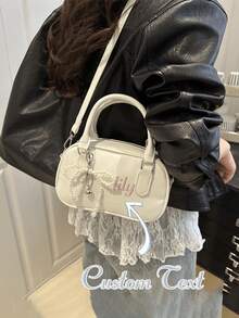 Custom Boston Handbag, Fashion Shoulder Bag, Dual Handle Pillow-Shaped Bag, Retro Crossbody Bag, Classic Solid Color Fashion Handbag, PU Material Decor, Portable Women's Coin Purse, Elegant Business Commuter Bag, Suitable For Shopping, Commuting And Outings. Great Gift For Valentine's Day And New Year. - Multicolor - View 3