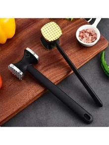 1pc Zinc Alloy Meat Tenderizer, Double-Sided Meat Mallet, Steak Pounder, Meat Tenderizer Tool For Home Kitchen - Multicolor - View 2