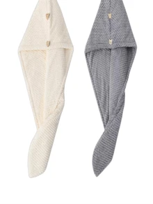 1件/4件套超柔软超细纤维干发巾 - 速干、超强吸水，专为女性和女孩设计，温和呵护毛躁或受损发质，纯色浴室配件