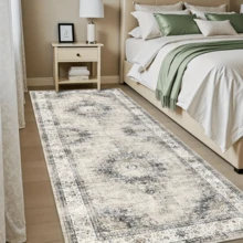 1pc Vintage Bohemian Floral Striped Pattern Area Rug/Carpet/Bath Mat/Door Mat/Runner, Soft Washable Rug For Hallway, Bathroom, Kitchen, Bedroom, Living Room, Versatile Home Decor - Multicolor - View 6