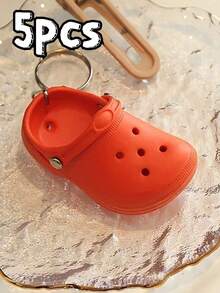 1/3/5pcs Custom Letter Creative Miniature Keychain, Available In Multiple Colors. Personalized Slipper Keychains With Letter Pendants And Colorful Shoe Decorations. Can Be Used For DIY Car Keys,Bags, Backpacks, Phone Case Charms. - Multicolor - View 9