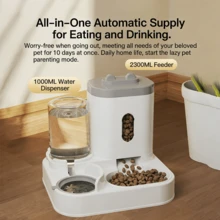 Automatic Cat Feeder And Water Dispenser, Circulating Pet Water Fountain - 1L - View 1