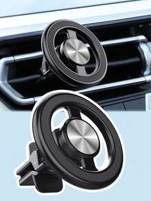 Suport auto MagSafe din aliaj de aluminiu – Adsorbție magnetică puternică, rotație la 360°, design compact care nu blochează orificiile de ventilație, cataramă cu cârlig pentru instalare stabilă, compatibil cu iPhone 12/13/14 și toate smartphone-urile