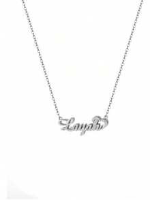 1条定制闪亮磨砂名字项链，女士吊坠名字项链，个性化不锈钢情书项链，情侣吊坠，家庭首饰，生日礼物，情人节礼物，节日礼物，圣诞礼物，送给她 - 彩色 - 查看 5