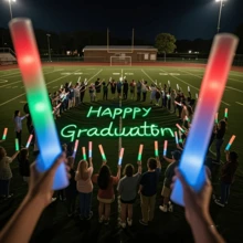 Mother's Day 12/38/102 PCS LED Foam Glow Sticks Bulk Colorful Light Up Stick 3 Flashing Modes Perfect For Birthday Rave Party Wedding Christmas Concert, Halloween, Halloween Decoration,Easter - 白色 - 查看 6