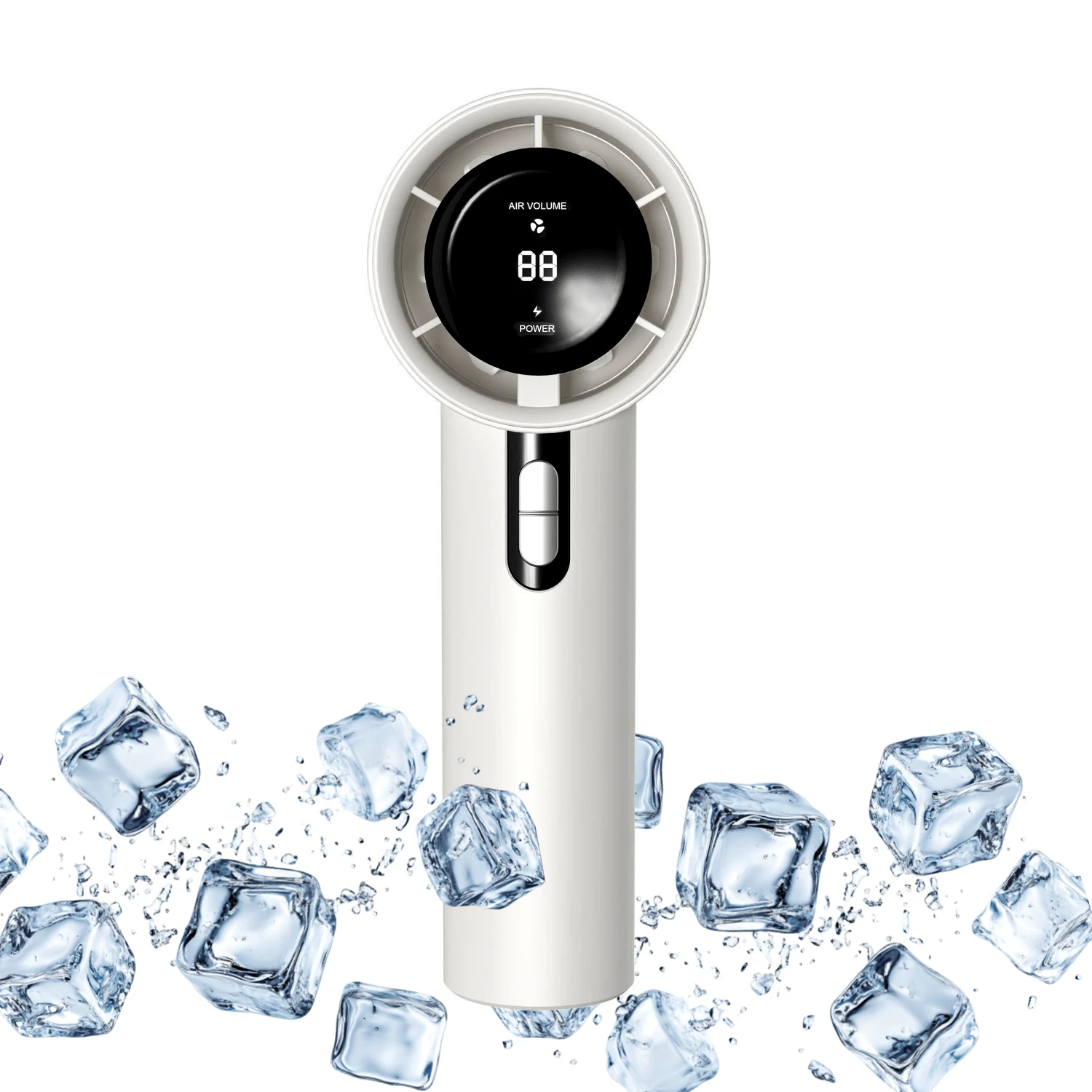 Handheld Fan [100-Speed Turbo Wind Pro],5000mAh Portable Rechargeable Fan With LED Display, Powerful Motor, Summer Essentials For Travel,Beach,Vacation,Makeup,Concerts,Cruise - Blue - View 1