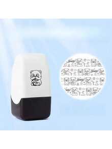 1pc Roller Stamp, DIY Portable Plastic Stamp For Scrapbooking, Planner, Journal Decoration, Birthday Cards, With Panda, Cat, Hamburger, Fruit Patterns, Suitable For Drawing, Great Gift (Random Pattern) - Multicolor - View 8