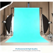 Mint Blue Photography Backdrop Cloth, Light Blue Photography Background Screen, Light Blue Photography & Videography Studio, Shooting, Zoom Backdrop (Excluding Stand And Clips) - Mint Blue - View 1