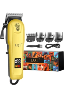 LQT 1/2/3pcs Professional Hair Clipper & Beard Trimmer Set, Includes Hair Clipper/Trimmer/Shaver, USB Rechargeable, LED Display, Low Noise & Vibration, Home Haircut Kit, Beginner-Friendly, Great Gift For Men - Gold - View 10