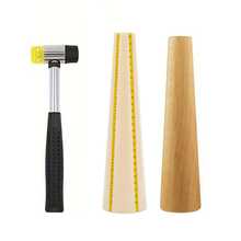 2pcs Professional Non-Slip Rubber Mallet + Round Wooden Bangle Stick / Adjustable Plastic Bangle Stick With Scale (1-25 37.6-75.6cm) Jewelry Tool For Precise Shaping And Deformation Correction