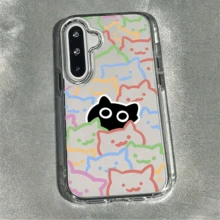 Colorful Line Cartoon Print Phone Case Compatible With MOTO G10, G13, G15, G23, G30, G32, G34, G35, G55, G60, G75, G84 Compatible With Samsung S25, S24, S23, S22, And A55/A56 Series Models. Also Fits  PIXEL 3A, PIXEL 4A, PIXEL 5A Series Devices. The Perfect Valentine's Day Gift For Women. - 無色 - 查看 2