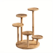 一套多层室内/室外多肉植物和常春藤种植架，1个适用于客厅、阳台和花园的现代可折叠储物架，1个多功能木制植物展示架，1个可放置多盆植物的高植物架 - 彩色 - 查看 9