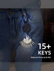 Conjunto de 1 Porta-Crachá Retrátil, Mosquetão Reforçado com Capa para Cartão de Identificação, Ideal para Uso Tático, Atividades ao Ar Livre, Camping e Uso Diário, Equipamento de Camping, Acessório de Moda, Clipe Retrátil Multifuncional, Cabo de Aço com Retração Automática e Fácil de Usar, Compatível com Crachás de Trabalho, Cartões de Funcionário e Cartões Universitários, Porta-Crachá Retrátil com Compartimento para Cartão de Identificação, Ideal para Ambientes de Escritório e Externos - Multicolorido - Ver 11