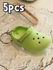 1/3/5pcs Custom Letter Creative Miniature Keychain, Available In Multiple Colors. Personalized Slipper Keychains With Letter Pendants And Colorful Shoe Decorations. Can Be Used For DIY Car Keys,Bags, Backpacks, Phone Case Charms. - Multicolor - View 22