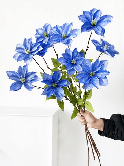 1/2/3pcs 70cm Artificial Clematis Vine, Suitable For Wall, Living Room, Bedroom, Wedding, Party Decoration, Tabletop Decor. Home, Desktop, Kitchen, Wedding, Dining Table, Center Piece, Office, Garden, Outdoor, House, Yard Decoration, Suitable For Spring, Summer, Autumn, Winter