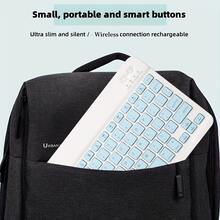 Set de 2 piezas de teclado y mouse inalámbricos mini de 10 pulgadas, recargables, de diseño ultrafino, compatibles con iPad Air/Pro, sistemas Android y Windows - Multicolor - Ver 10