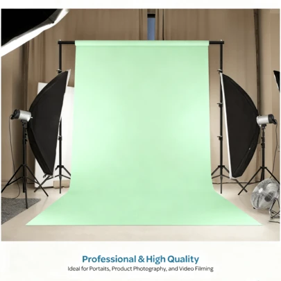 Pano de fundo fotográfico verde-ervilha, pano de fundo verde claro para fotos, fundo fotográfico de papel verde claro sem emendas, cortina para festa de aniversário (suporte e prendedores não inclusos)