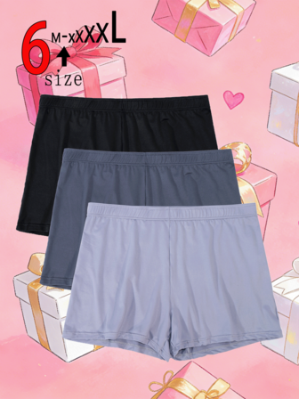 3 st. herr mjuka, andningsbara, elastiska boxershorts, klassiskt bokstavstryck, vardagliga sportunderkläder för tonåringar, dagligt nödvändigt