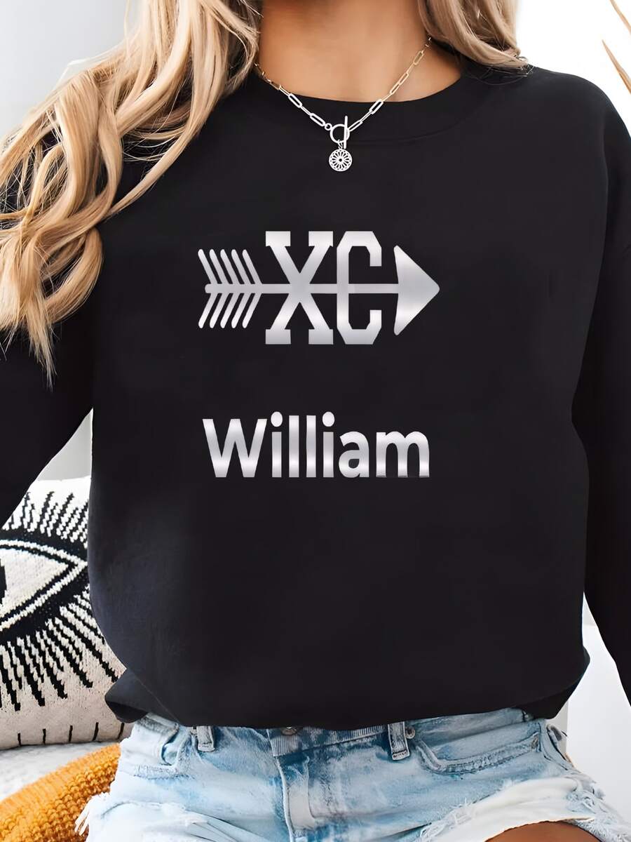 Women Plus Size Sports Sweatshirts - Black - View 1