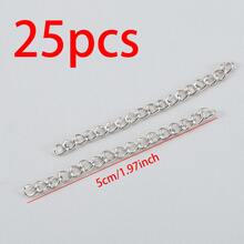 25pcs/50pcs Stainless Steel Extender Chain Without Clasp, Adjustable Length 5cm, Suitable For DIY Necklace And Jewelry Making - Extension Chain - View 14
